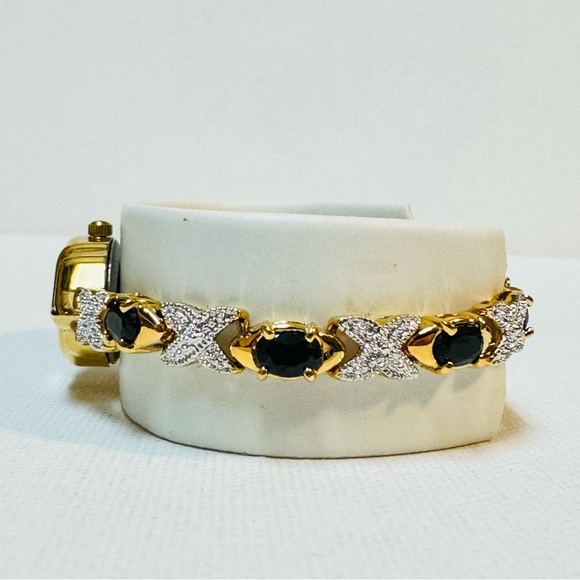 Vintage Avon Genuine Sapphire Mother Of Pearl Women\'s Gold Watch 2001 F735137/A main image 9